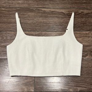Polly White Linen Crop Top. Never Been worn. Size 4.
